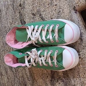 Converse High Top Green Canvas / Pink Size 7